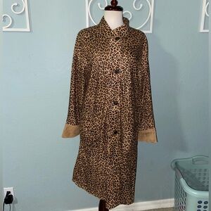 Rare HTF Ponte Vecchio Italy leopard suede coat
